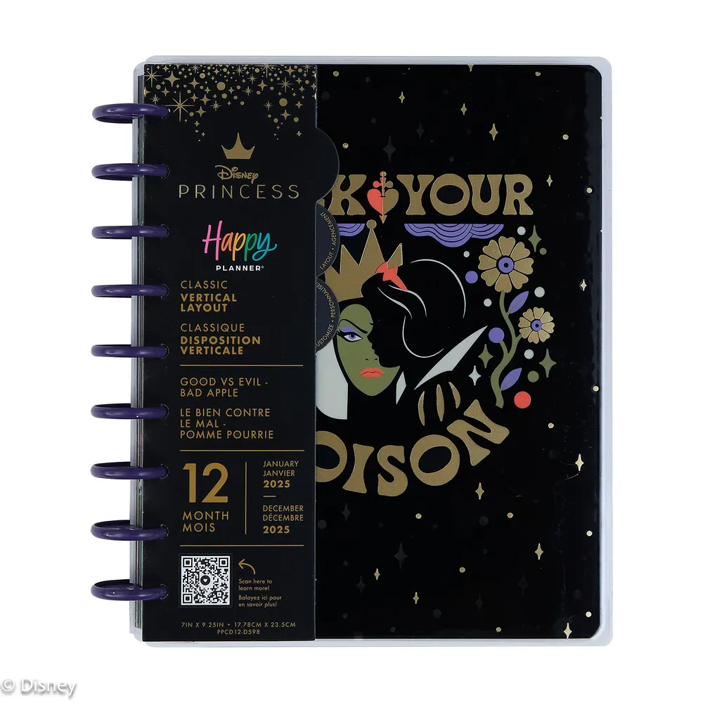 2025 Disney Snow White vs. The Evil Queen Planner - Classic Vertical Layout - 12 Months