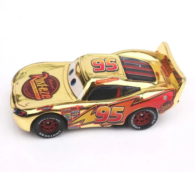 5 Styles New Pixar Cars 2 Gold Silver Lightning McQueen 1:55 Scale Diecast Metal Alloy Modle Cute Toys For Children Gifts