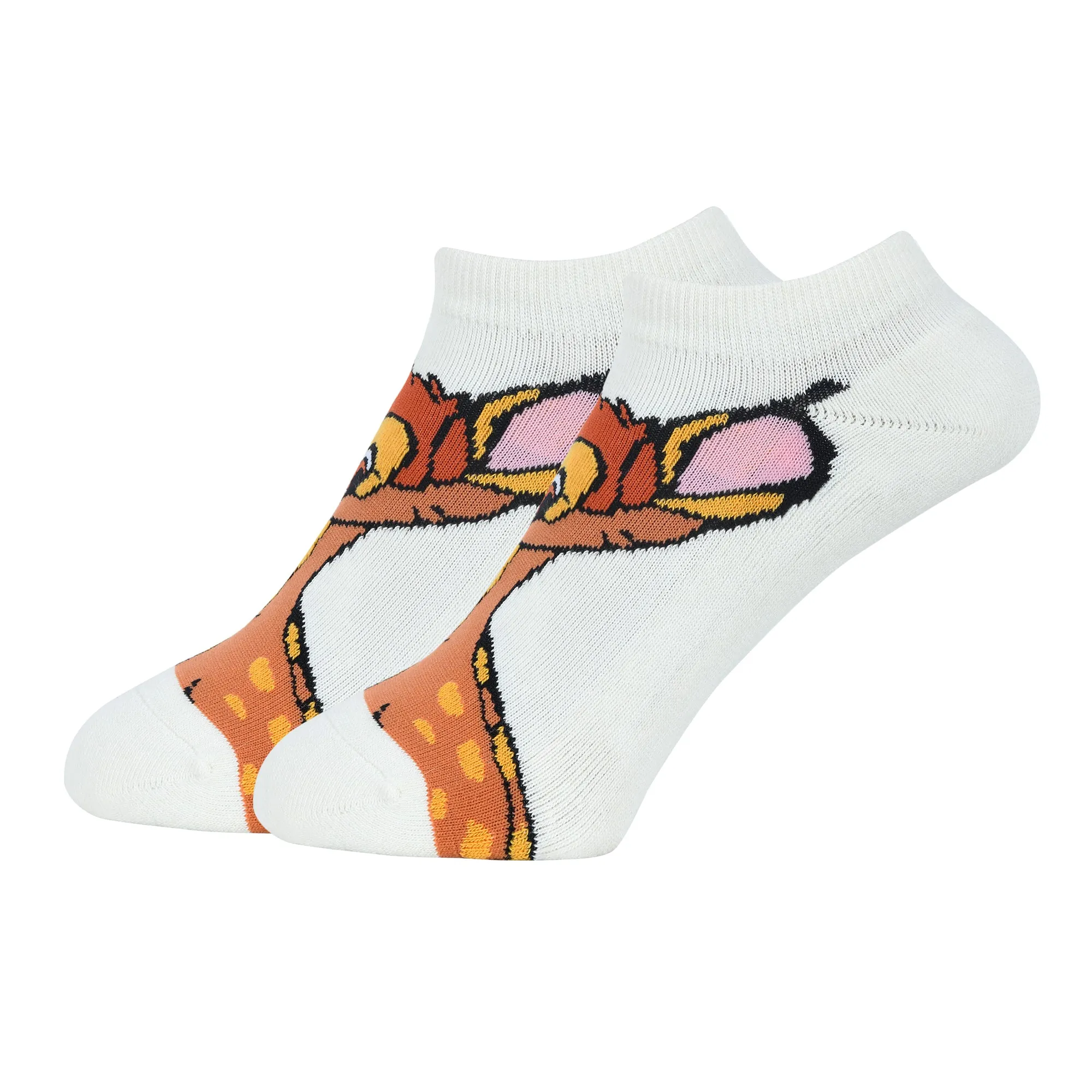 Balenzia X Disney Character Cushioned Ankle socks for women-Bambi(Pack of 1 Pair/1U)-Cream