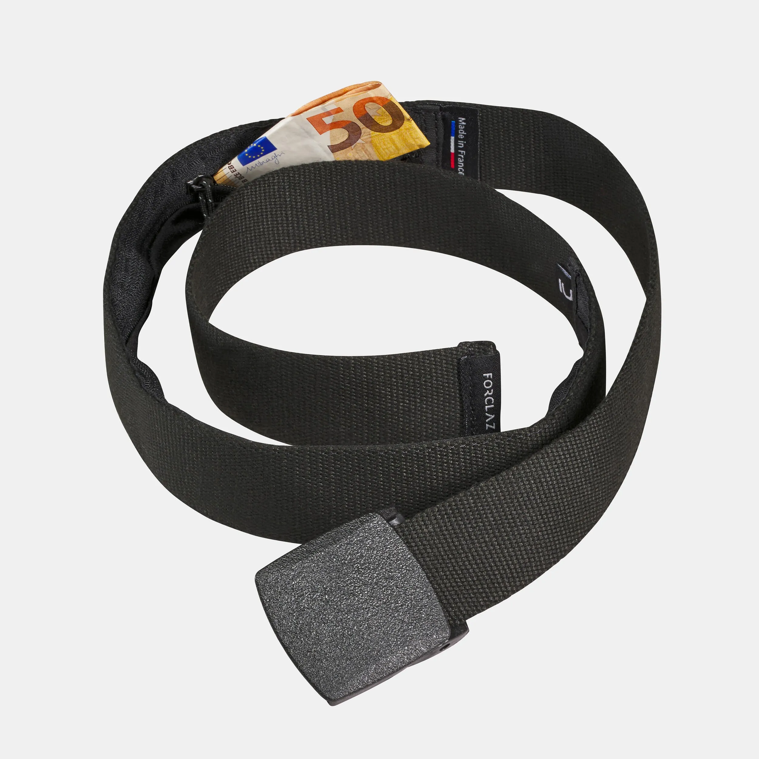 Belt with money pocket Forclaz Travel, black