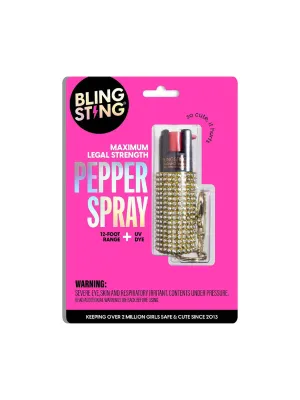 Blingsting Rhinestone Pepper Spray in Gold