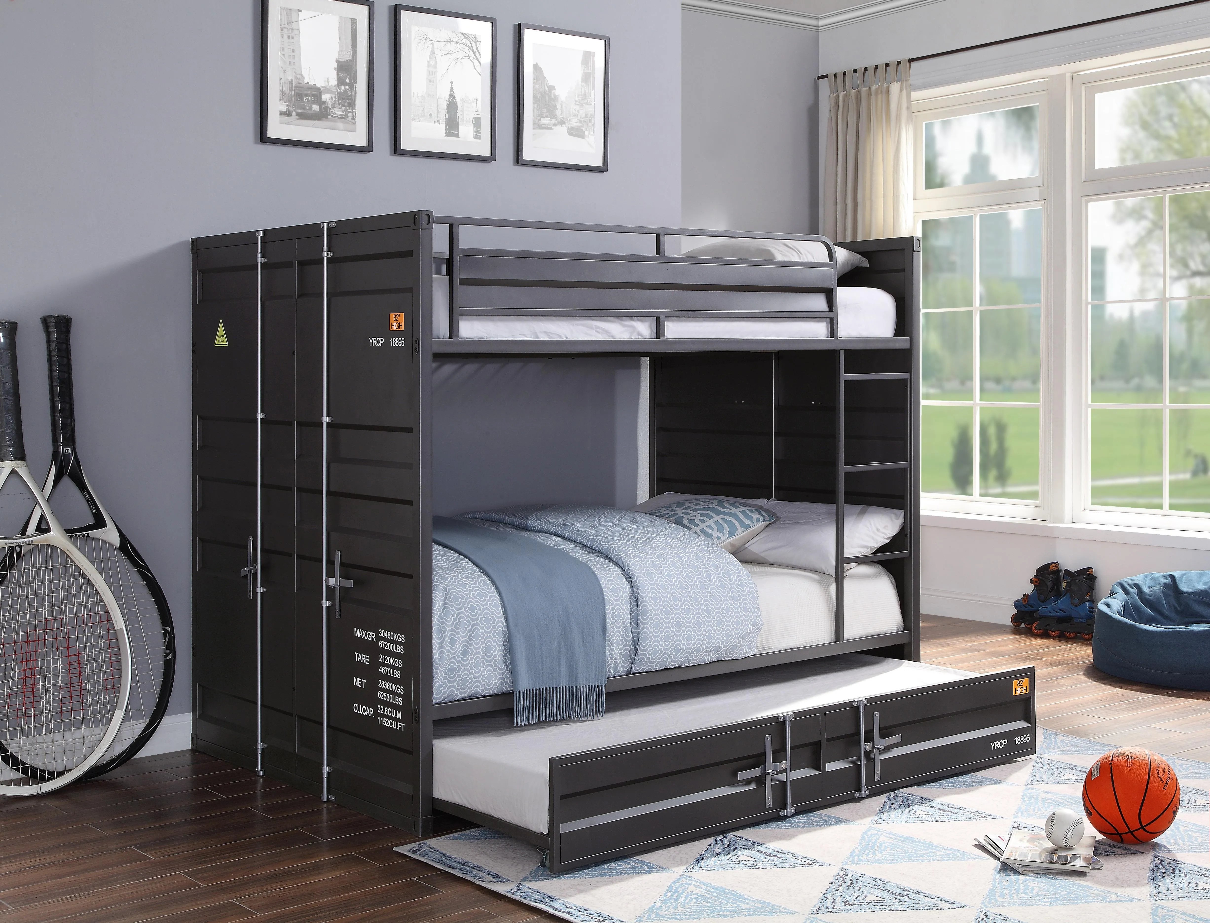 Cargo Gunmetal Bunk Bed (Full/Full)