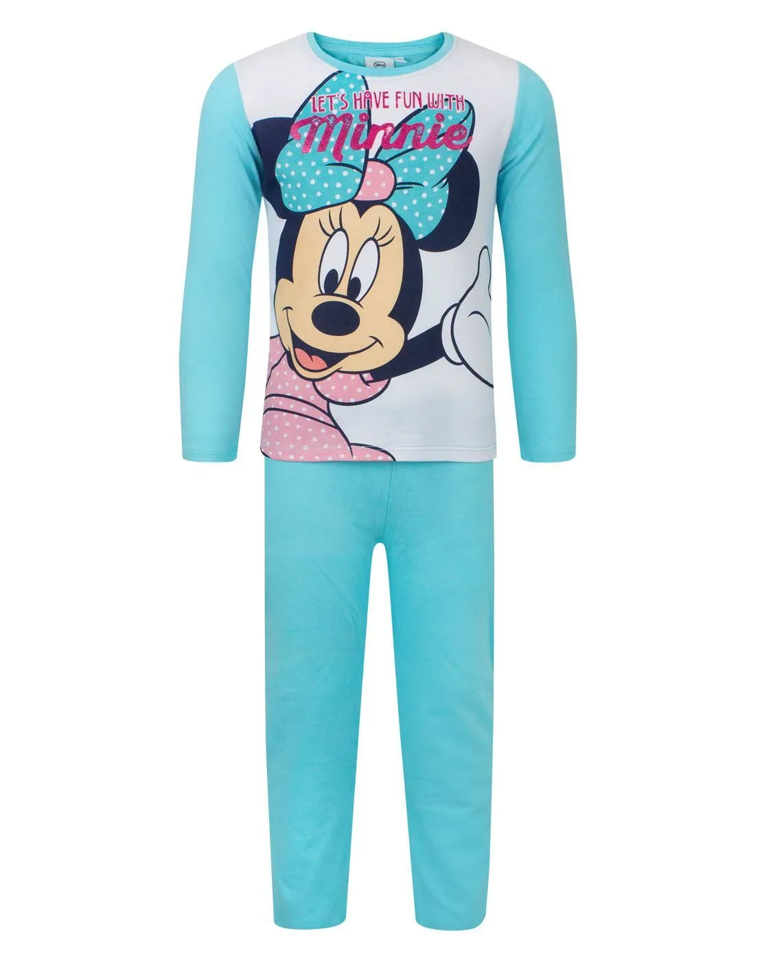 Disney Girls Blue Short Sleeve Long Leg Pyjama Set