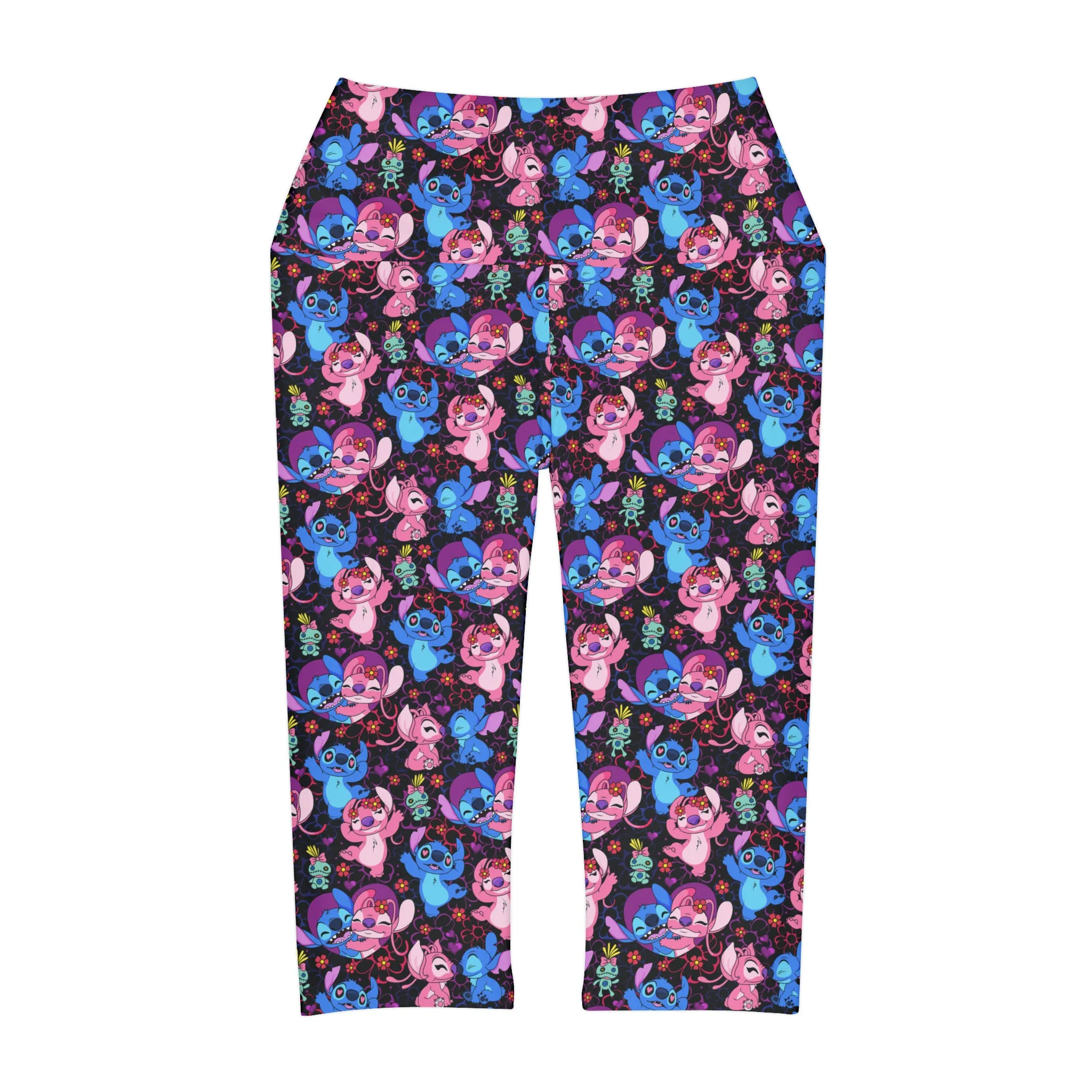 Disney Lilo And Stitch Angel Besties Athletic Capri Leggings