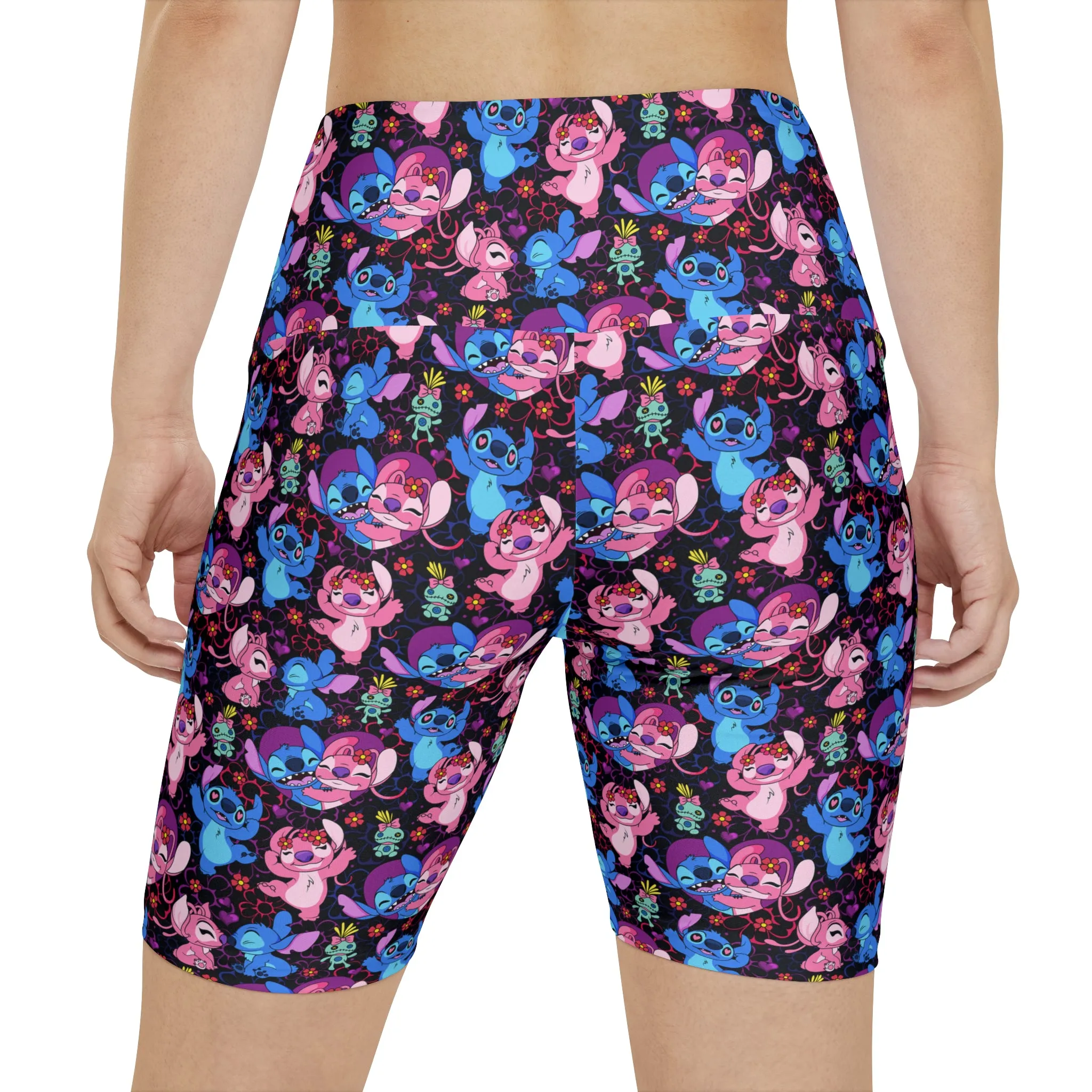 Disney Lilo And Stitch Angel Besties Women's Athletic Workout Shorts