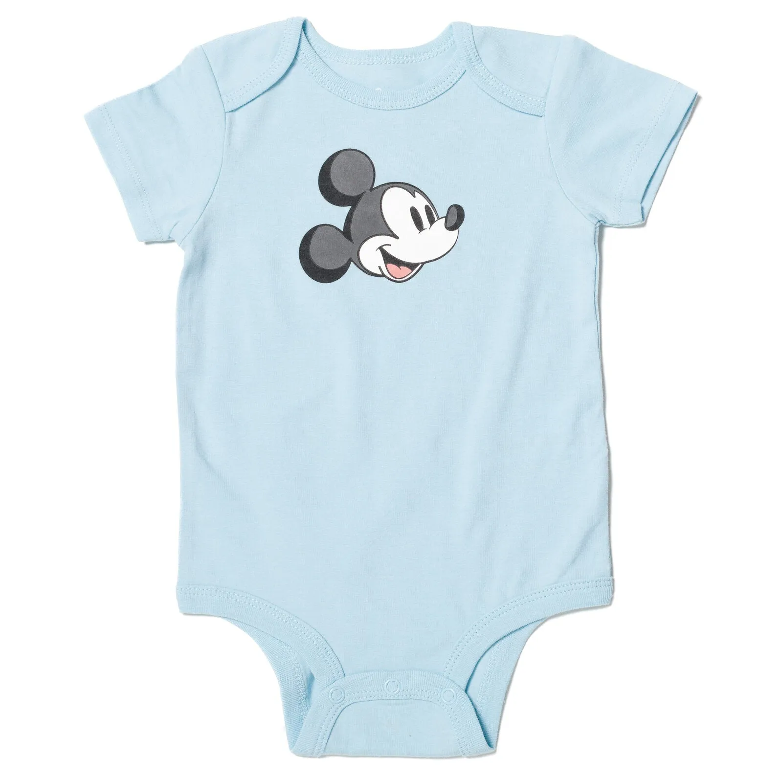 Disney Mickey Mouse 4 Pack Cuddly Snap Bodysuits made with Organic Cotton