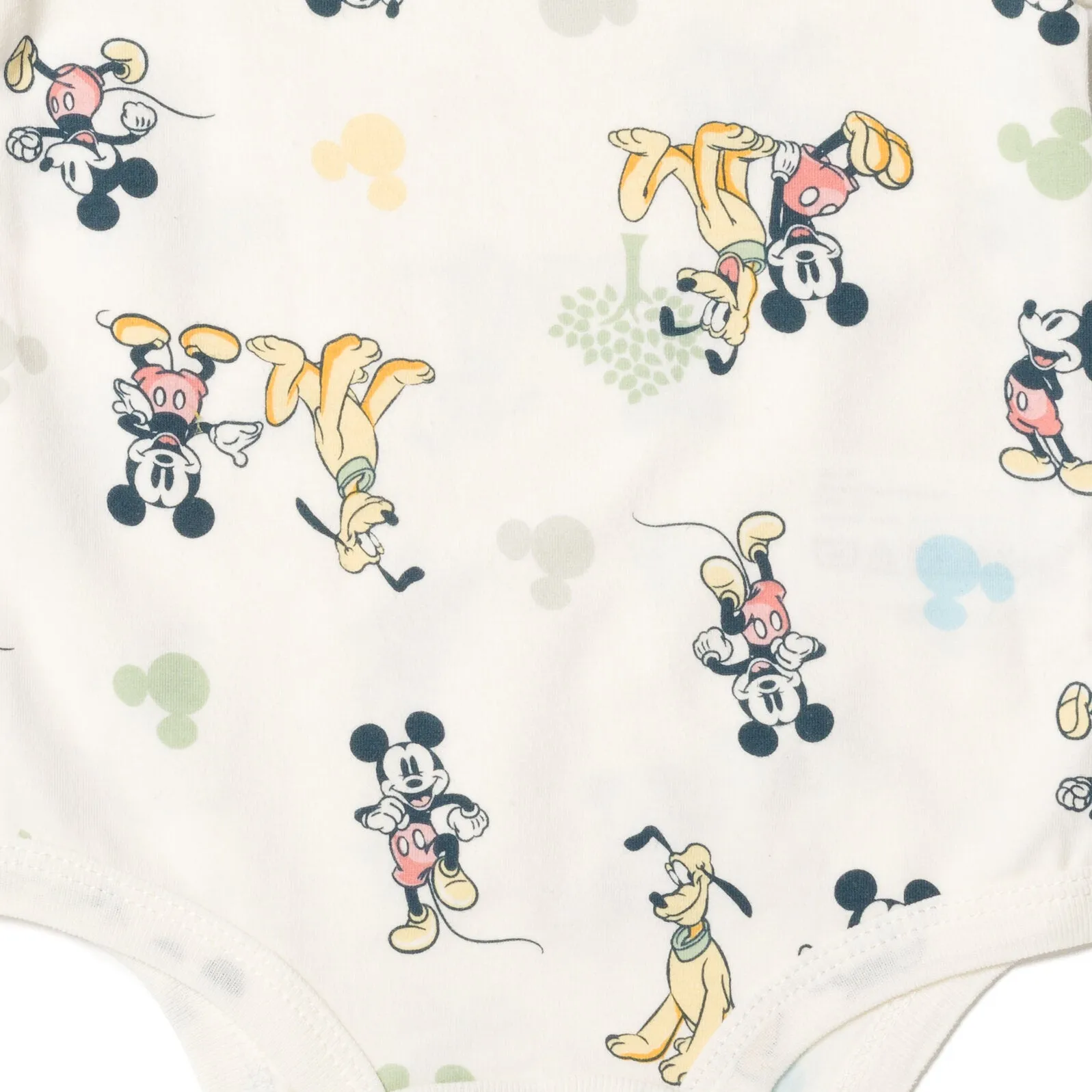 Disney Mickey Mouse 4 Pack Cuddly Snap Bodysuits made with Organic Cotton