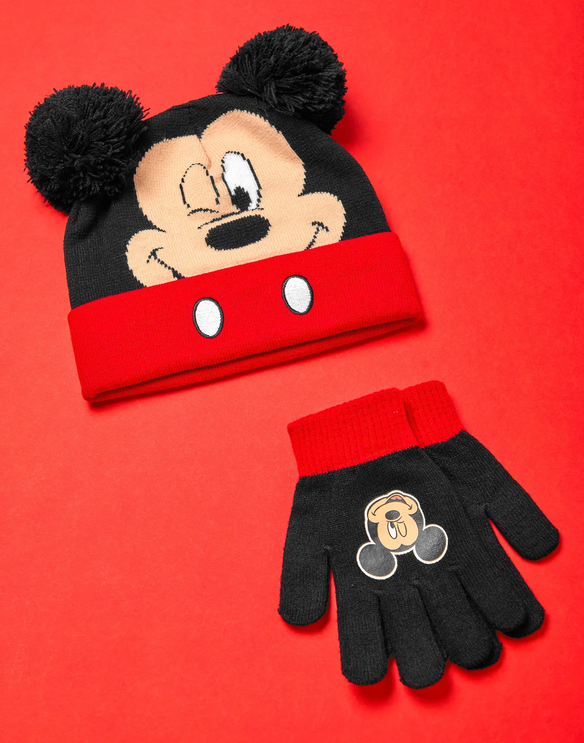 Disney Mickey Mouse Boys Beanie Hat & Gloves Set