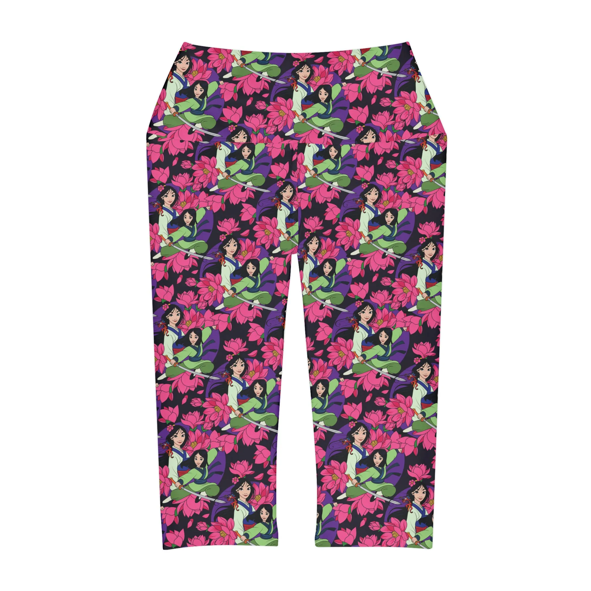 Disney Mulan Blooming Flowers Athletic Capri Leggings