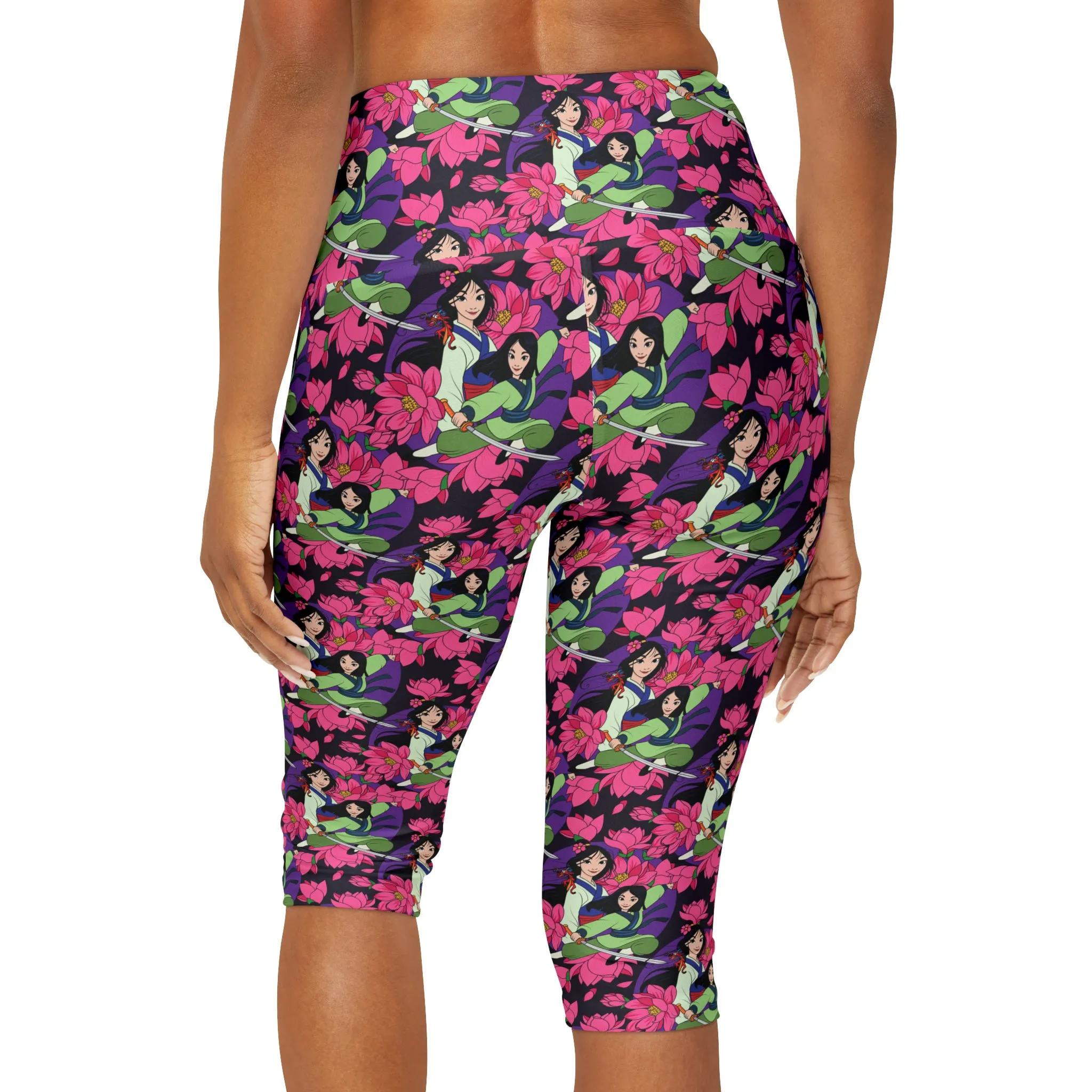 Disney Mulan Blooming Flowers Athletic Capri Leggings