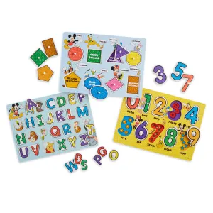 Disney Peg Puzzle Bundle-Alphabet, Numbers, Shapes & Colors