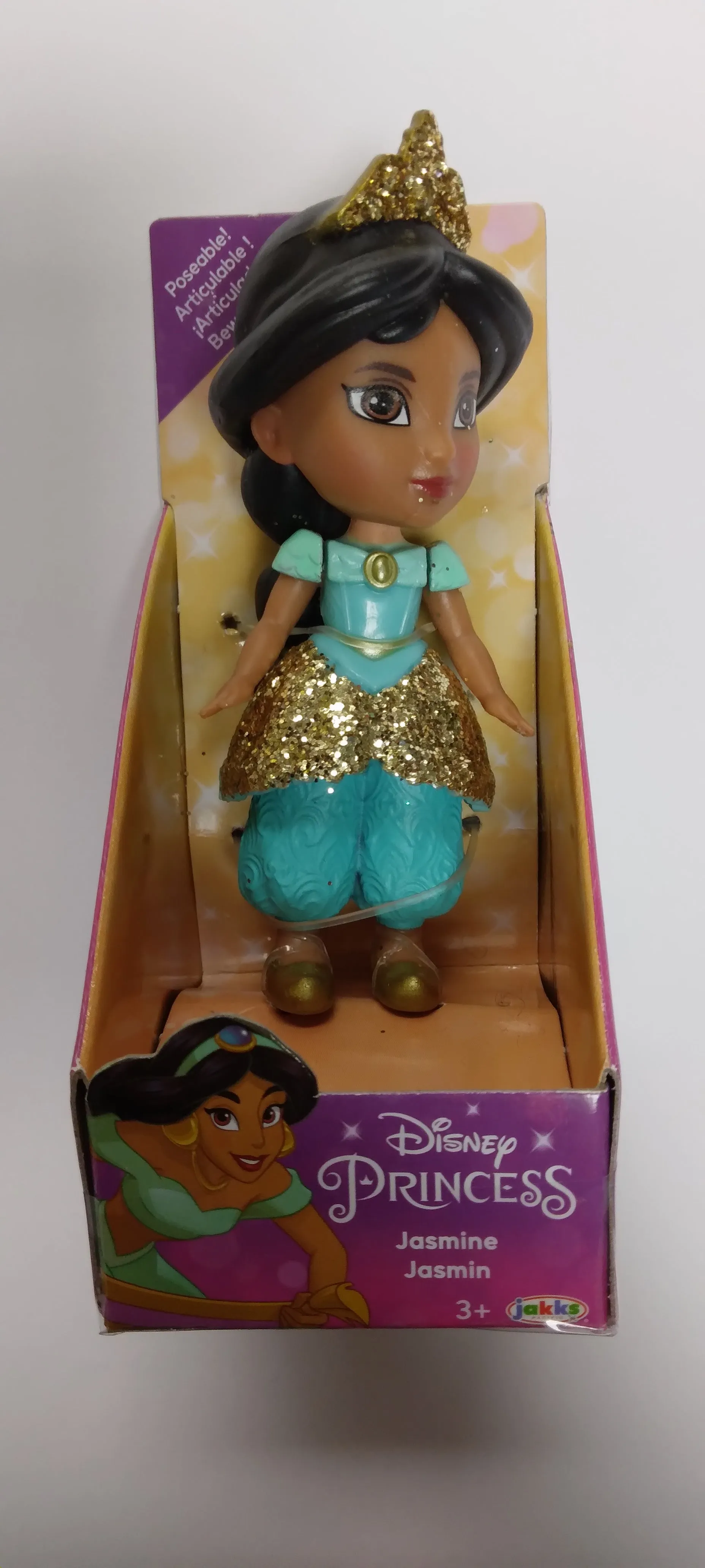 Disney Princess Mini Toddler Doll Jasmine In Aqua/Gold Outfit