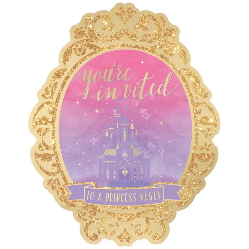 Disney Princess Once Upon A Time Deluxe Invitations - 8 Pkt