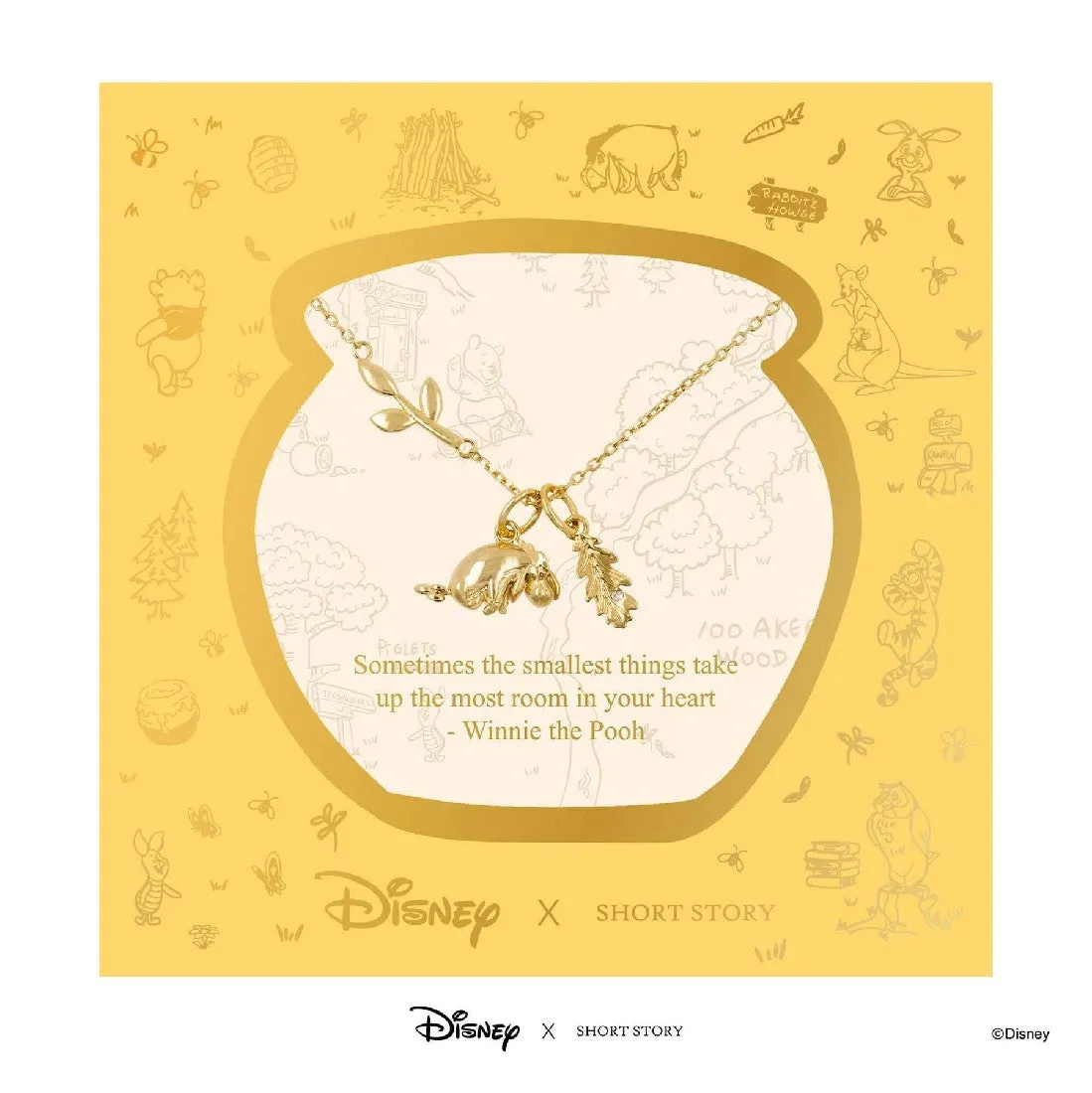 DISNEY X SHORT STORY NECKLACE EEYORE GOLD