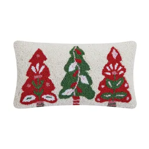 Festive Folk Tree Hook Pillow