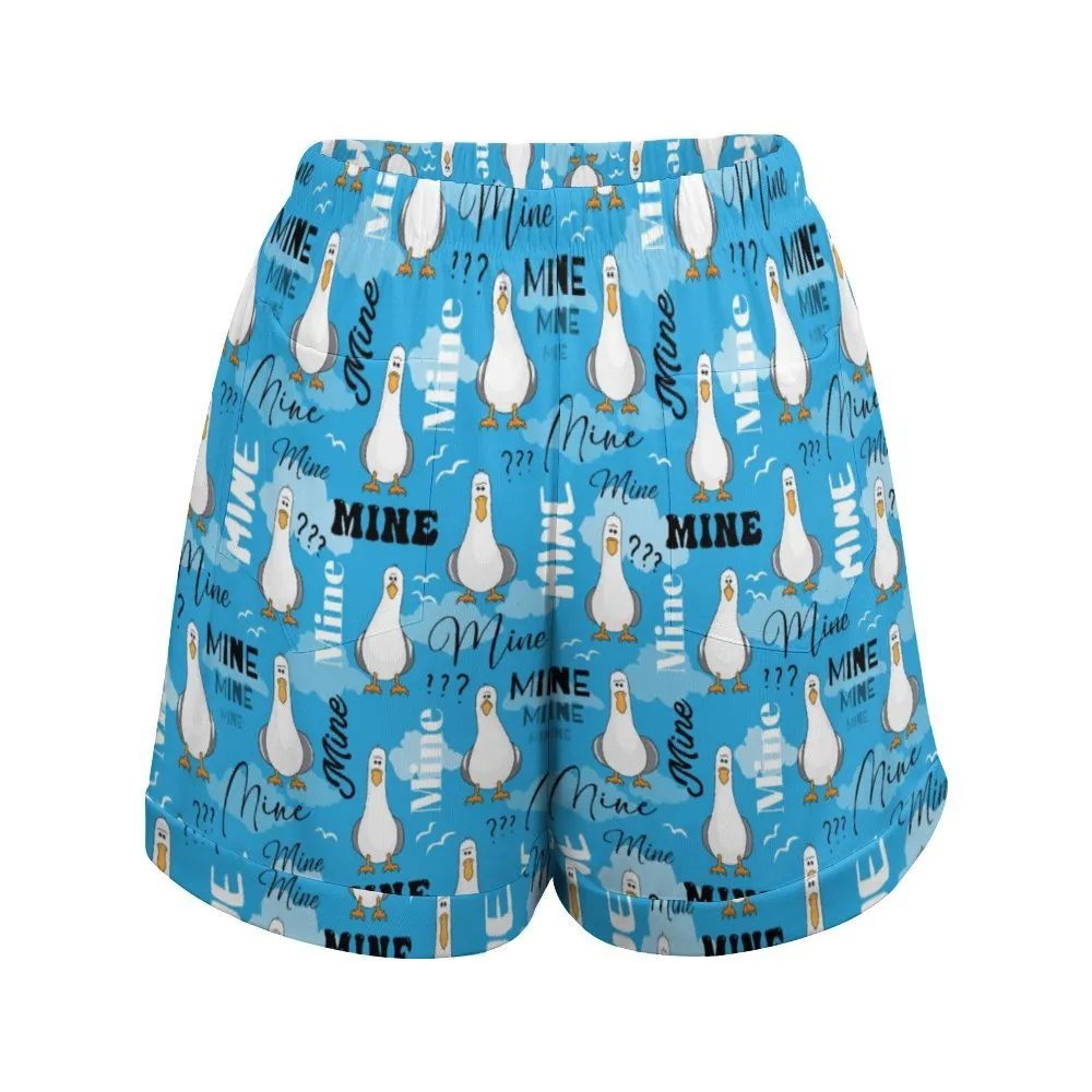 Finding Nemo Mine Mine Mine Women's High-Waisted Loose Shorts With Pockets