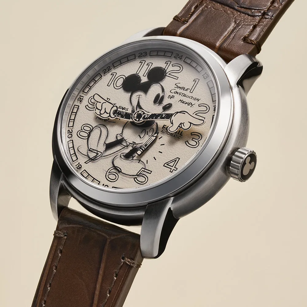 Fossil LE1185 Sketchbook Mickey Heritage Automatic 100th Disney Anniversary