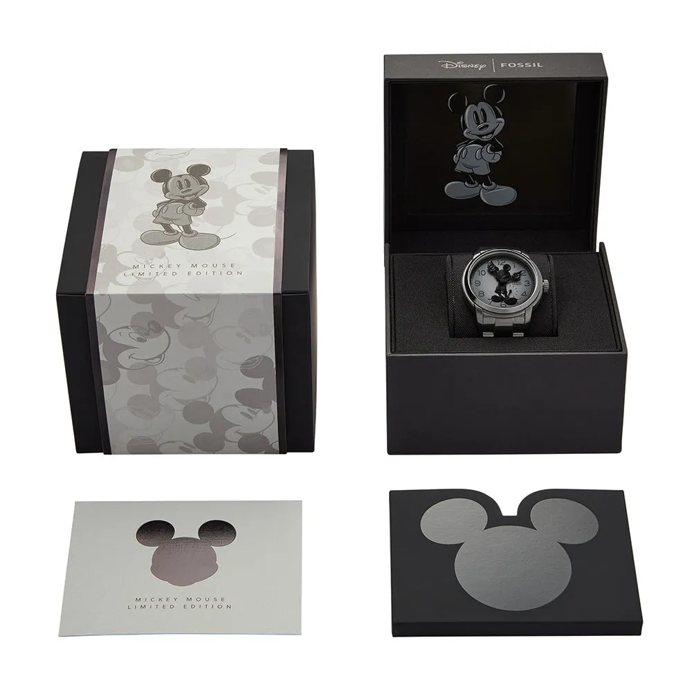 Fossil LE1186 Gunmetal Mickey Heritage Automatic 100th Disney Anniversary