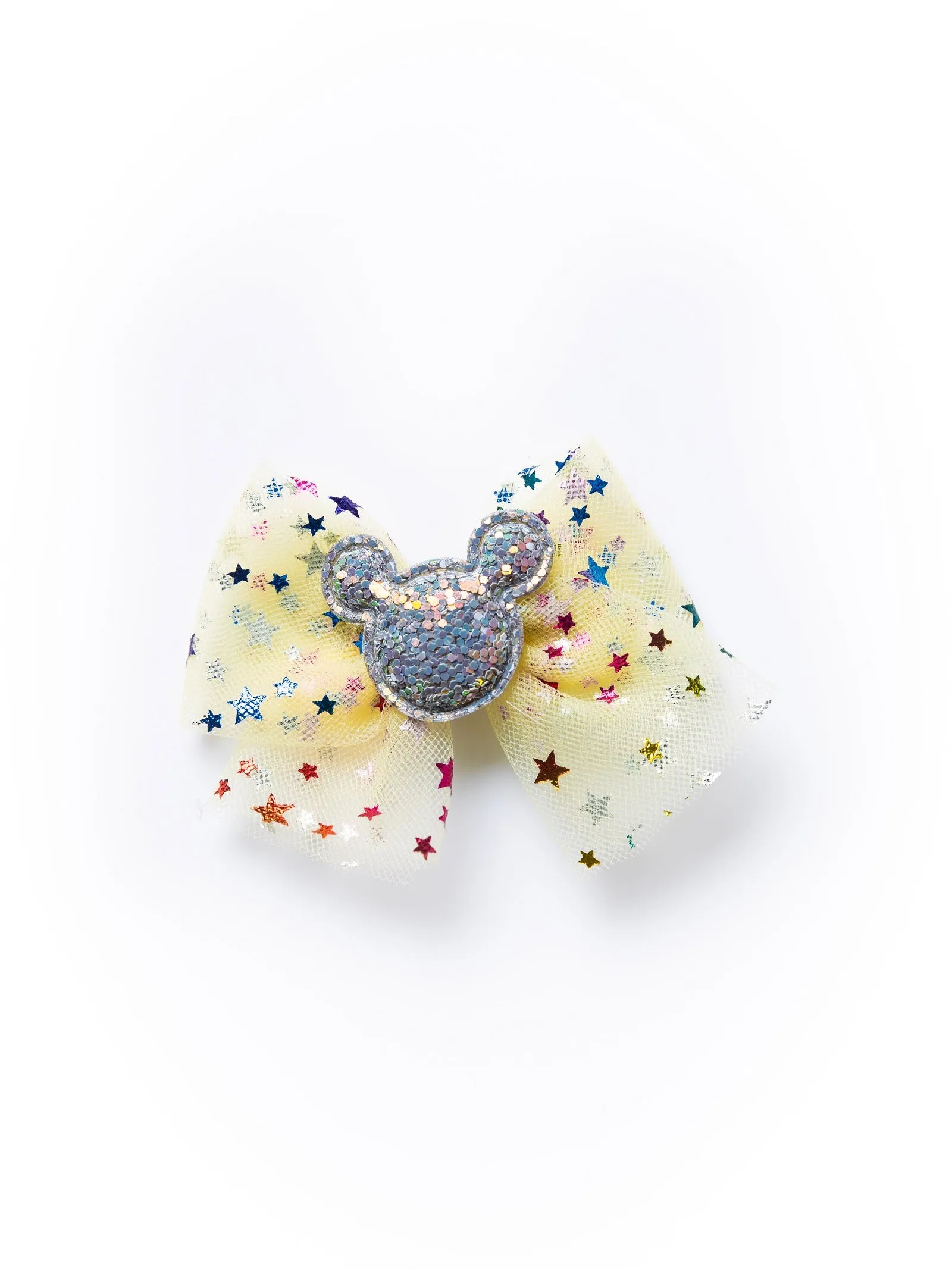 Kids Tulle Bow Alligator Hair Clip- Light Yellow