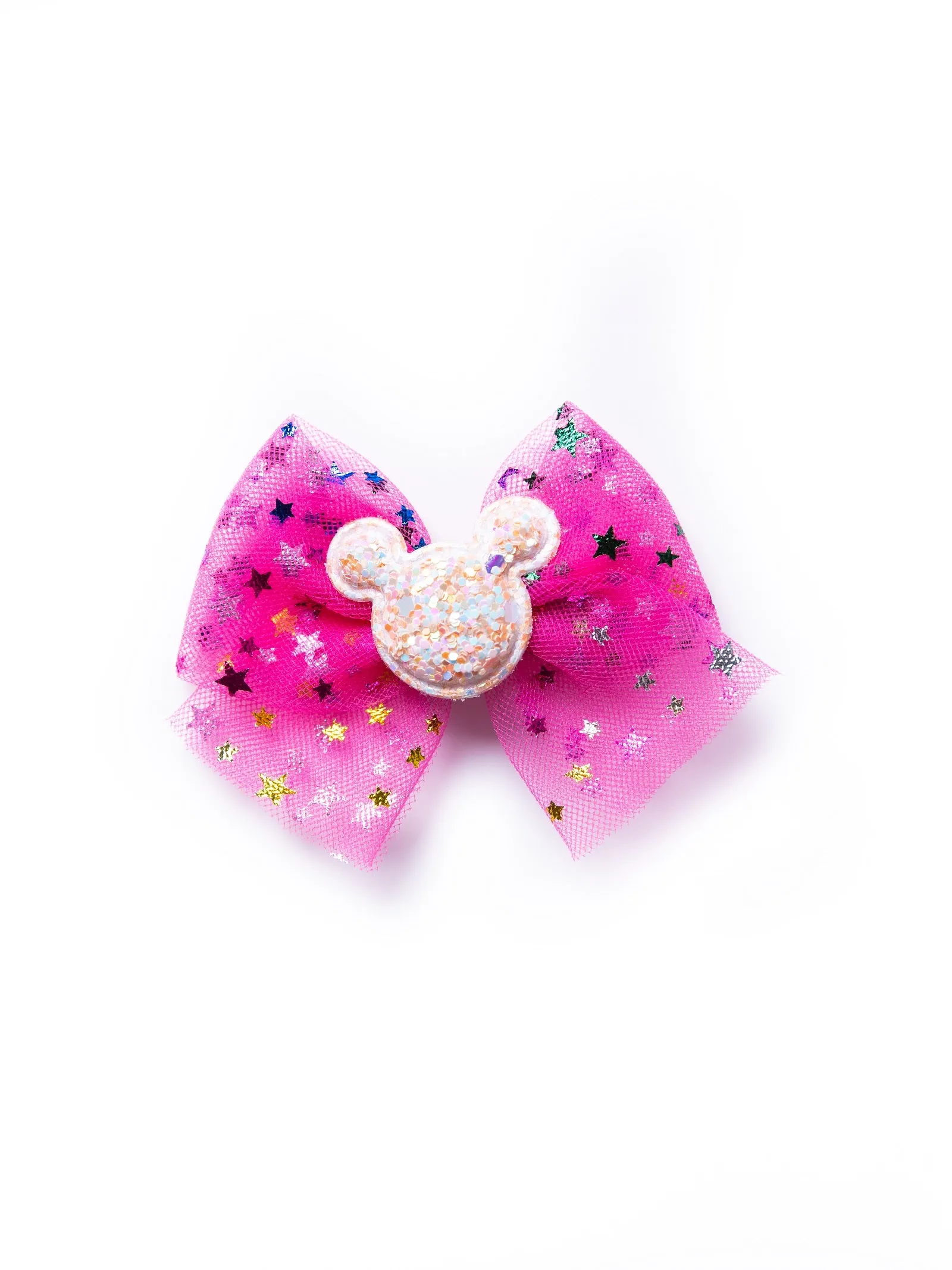 Kids Tulle Bow Alligator Hair Clip- Pink