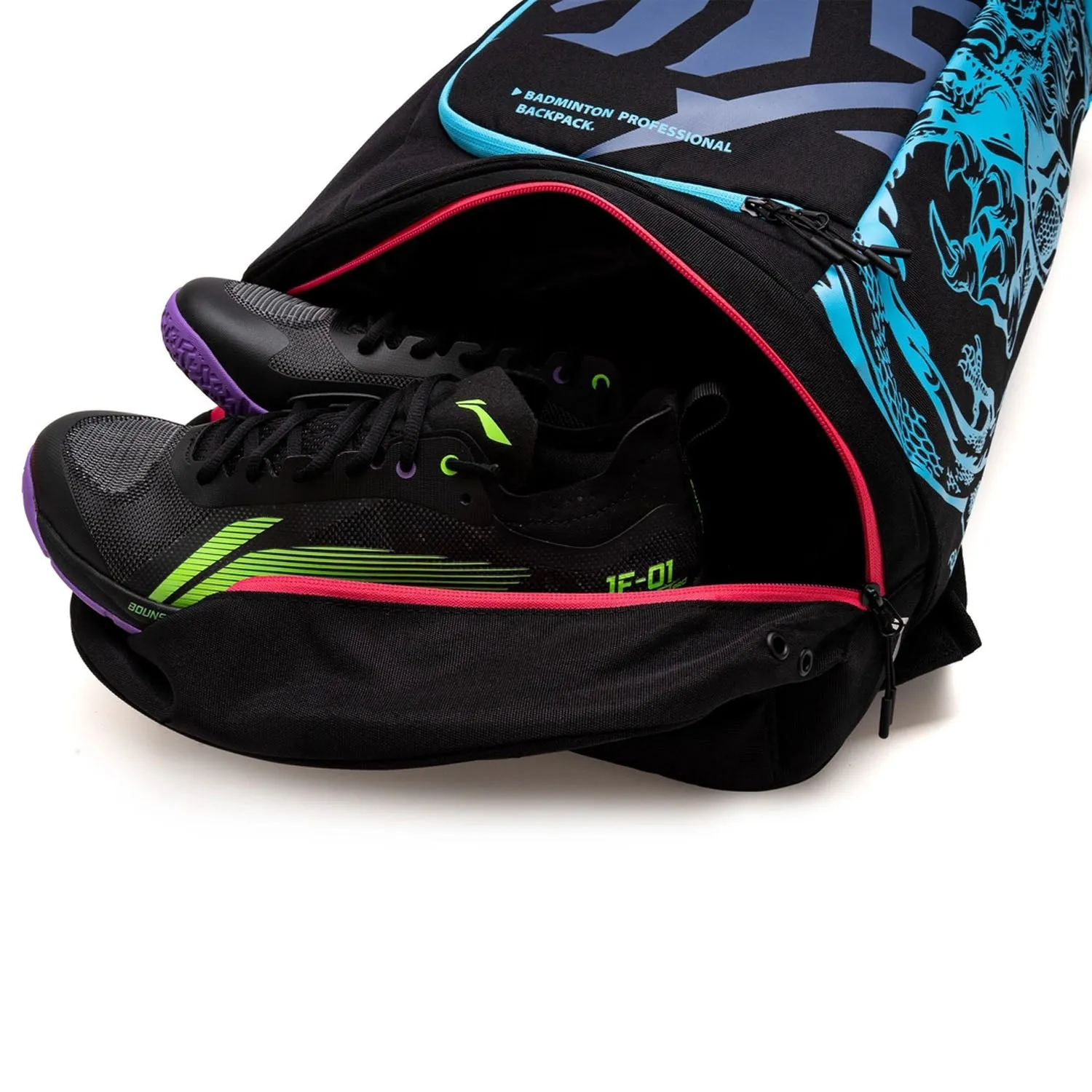 Li-Ning ABSS285-3 Ax Max Dragon Backpack, Black/Blue