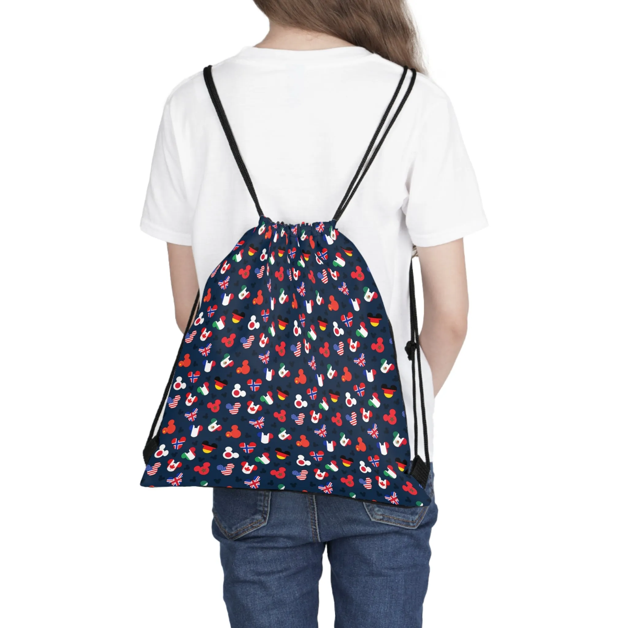 Mickey Flags Drawstring Bag