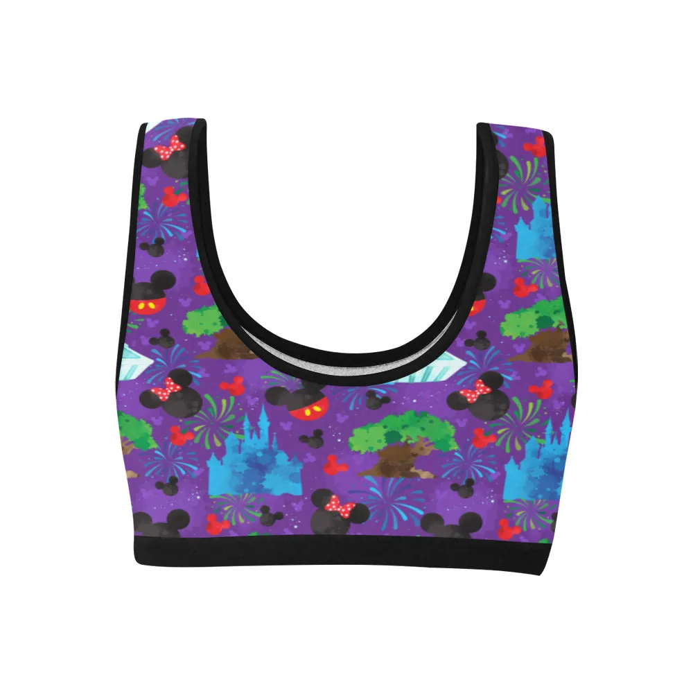 Park Hopper Fireworks Women's Athletic Sports Bra