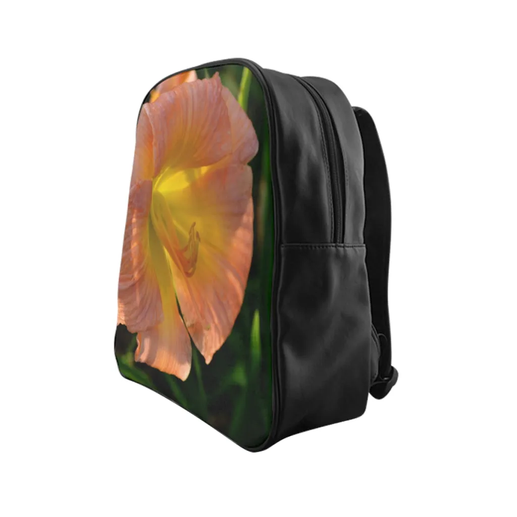 Peach and Yellow Flower School Backpack