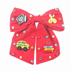 Poppyland Girls Hair Bow - BACK TO SCHOOL