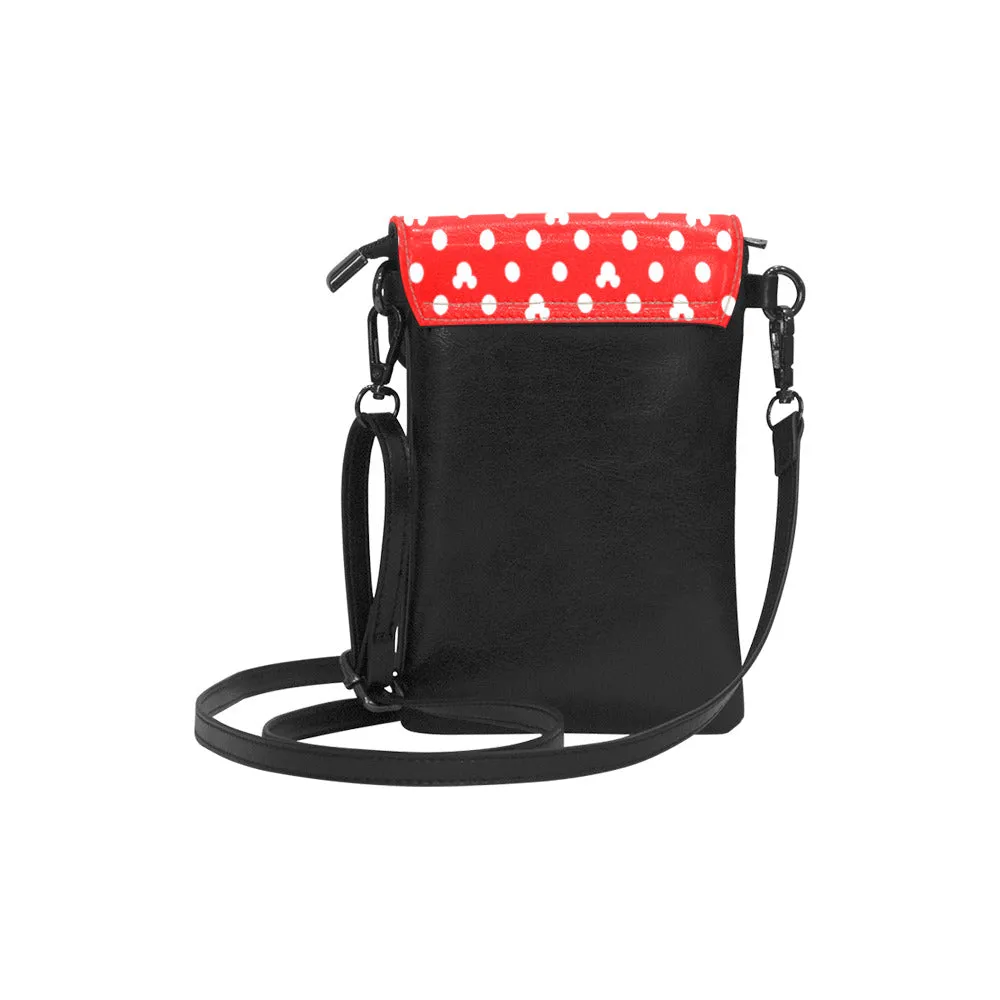 Red With White Mickey Polka Dots Small Cell Phone Purse