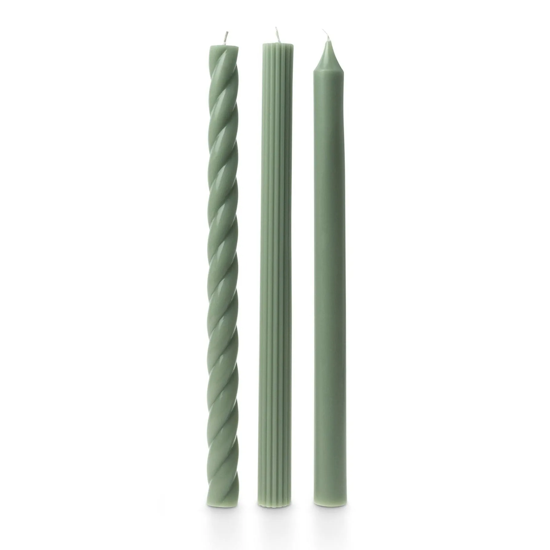 Sage Green 11" Taper Candles Set of 3