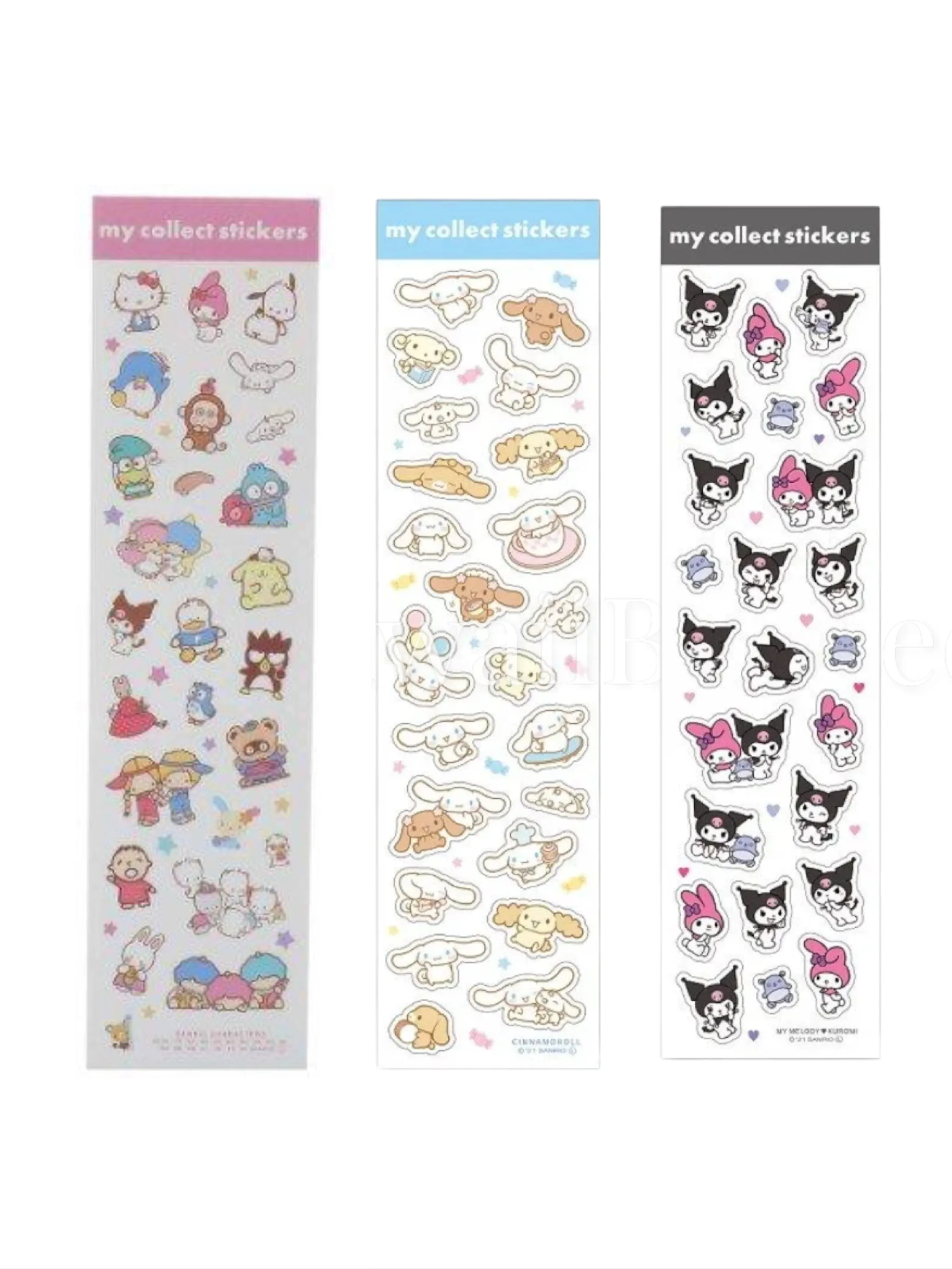 Sanrio Slim Sticker Sheet (Kuromi/My Melody, Cinnamoroll)