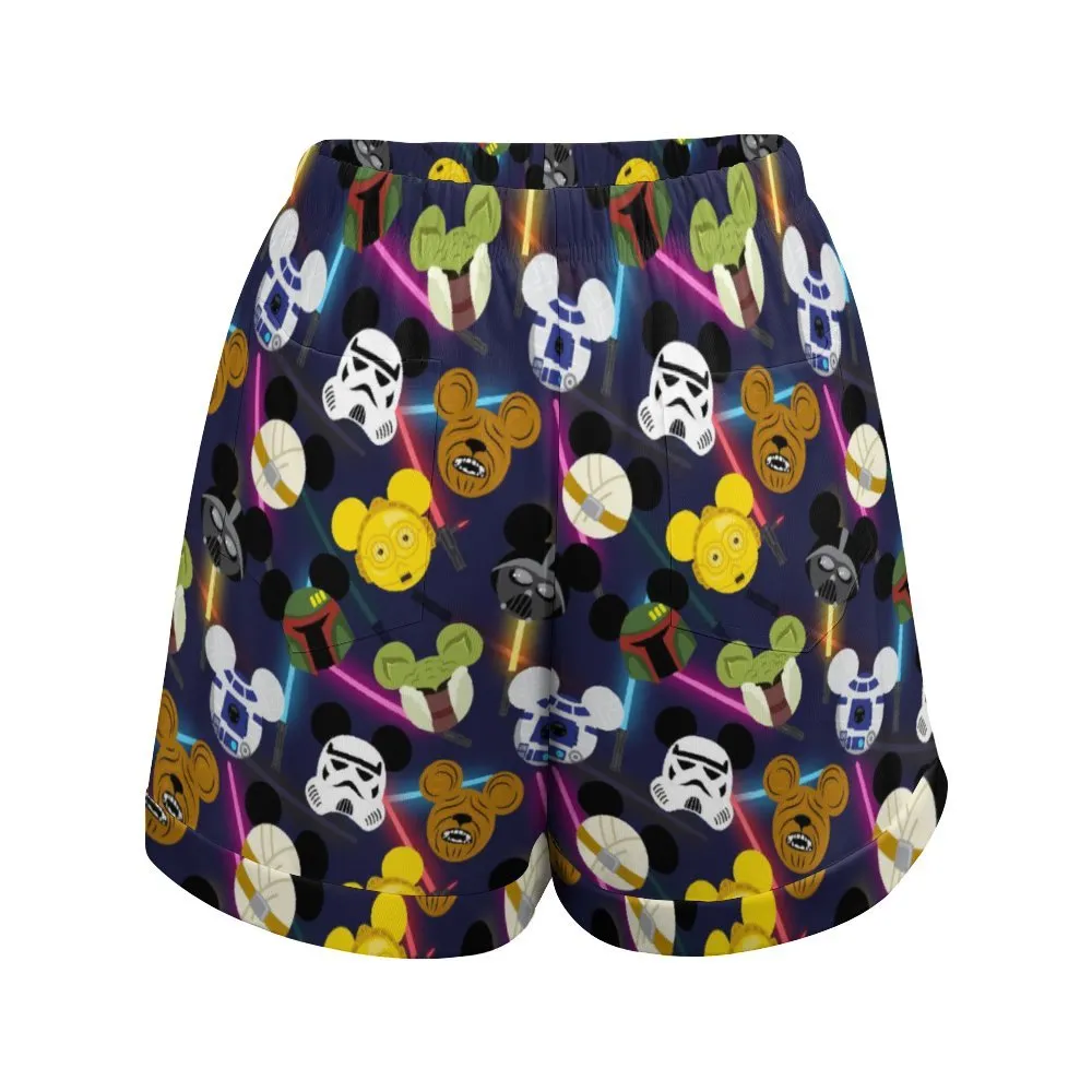 Star Wars Galaxy Friends Women's High-Waisted Loose Shorts With Pockets