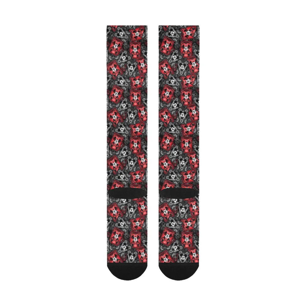 Steamboat Mickey And Minnie Cards Over-The-Calf Socks