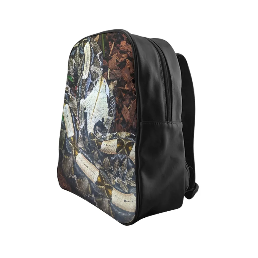 White Black Snake School Backpack